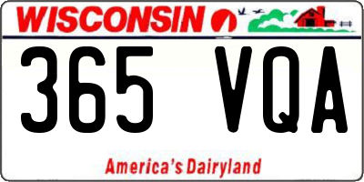 WI license plate 365VQA
