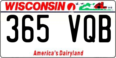 WI license plate 365VQB
