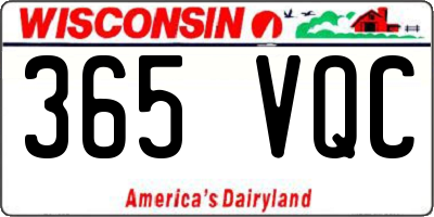 WI license plate 365VQC