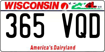WI license plate 365VQD