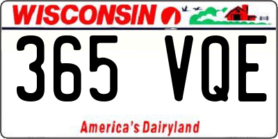 WI license plate 365VQE