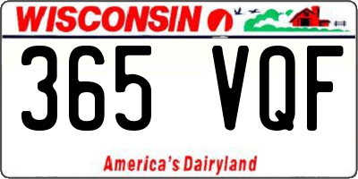 WI license plate 365VQF
