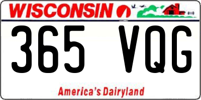 WI license plate 365VQG