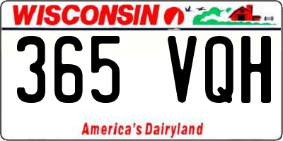 WI license plate 365VQH