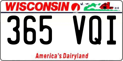 WI license plate 365VQI