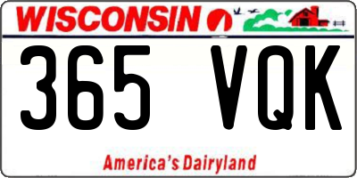 WI license plate 365VQK