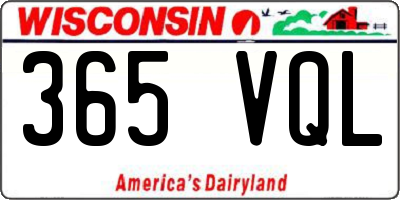 WI license plate 365VQL