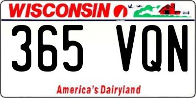 WI license plate 365VQN