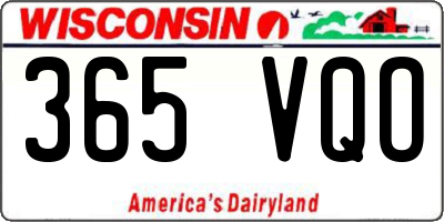 WI license plate 365VQO