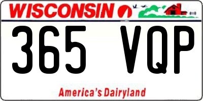 WI license plate 365VQP