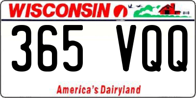 WI license plate 365VQQ