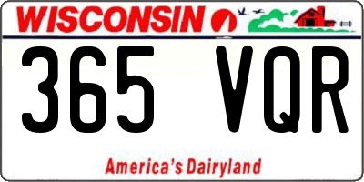 WI license plate 365VQR
