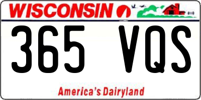 WI license plate 365VQS