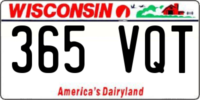 WI license plate 365VQT