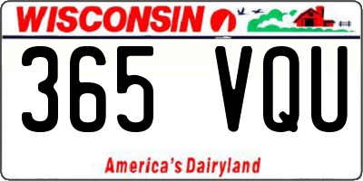 WI license plate 365VQU