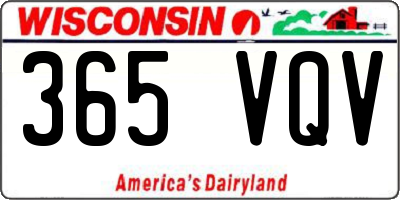 WI license plate 365VQV