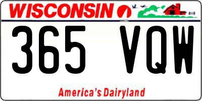 WI license plate 365VQW