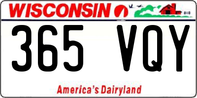 WI license plate 365VQY