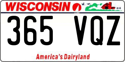 WI license plate 365VQZ