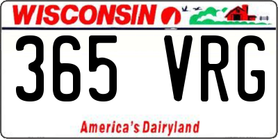 WI license plate 365VRG