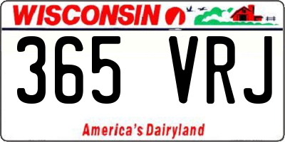 WI license plate 365VRJ
