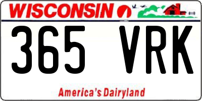 WI license plate 365VRK