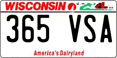 WI license plate 365VSA