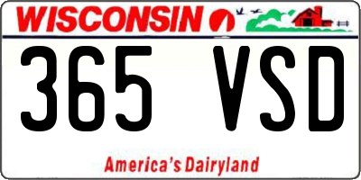 WI license plate 365VSD