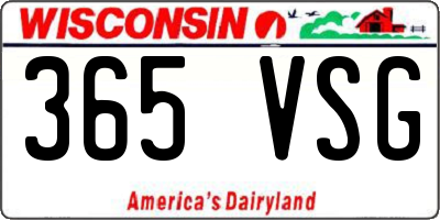 WI license plate 365VSG