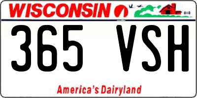 WI license plate 365VSH