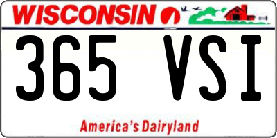 WI license plate 365VSI