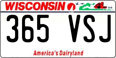 WI license plate 365VSJ