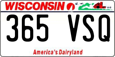 WI license plate 365VSQ