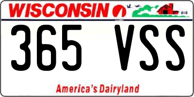 WI license plate 365VSS