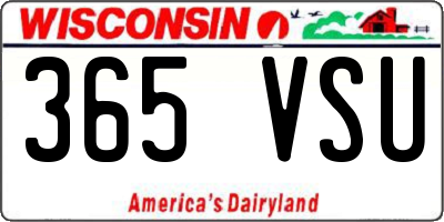 WI license plate 365VSU