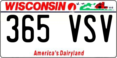WI license plate 365VSV