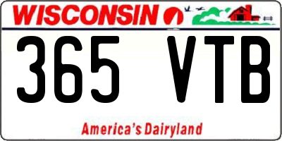 WI license plate 365VTB
