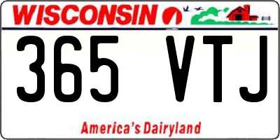 WI license plate 365VTJ