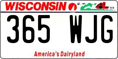 WI license plate 365WJG