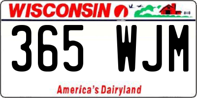 WI license plate 365WJM