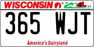 WI license plate 365WJT