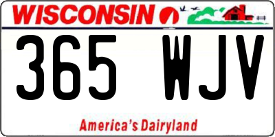 WI license plate 365WJV