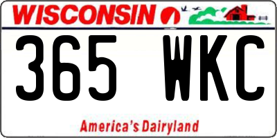WI license plate 365WKC