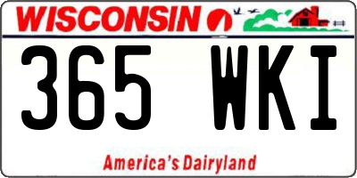 WI license plate 365WKI
