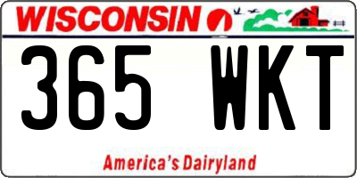 WI license plate 365WKT