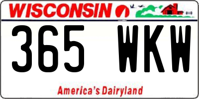 WI license plate 365WKW