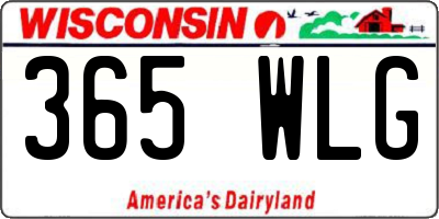 WI license plate 365WLG