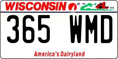 WI license plate 365WMD