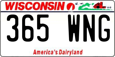 WI license plate 365WNG