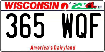 WI license plate 365WQF